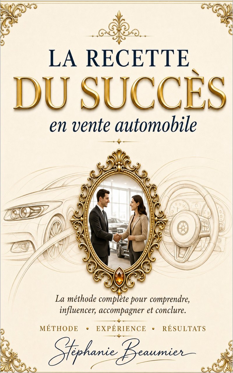 Couverture originale : La Recette du Succès en Vente Automobile, de Stéphanie Beaumier